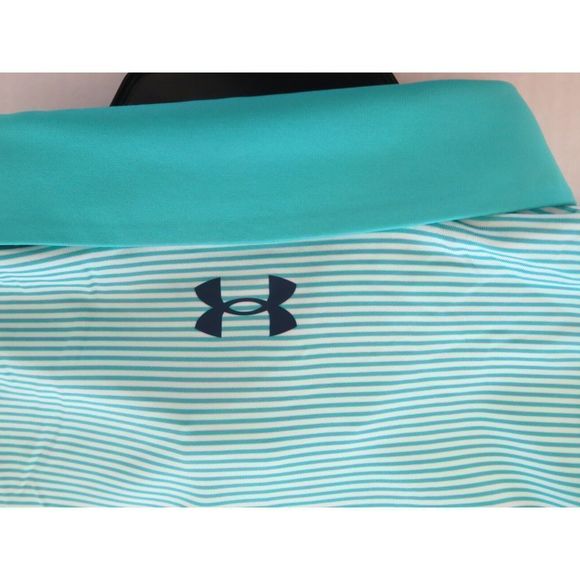 Under Armour 1361823 Men's Sz 2XL Neptune/Academy Blue Performance Stripe Polo - Picture 7 of 8
